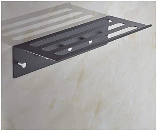 Toalleros de baño negro en aluminio de espacio sin taladro para pared 3