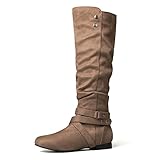 mysoft Women's Knee High Boots Flat Warm Fall Boots with Side Zipper