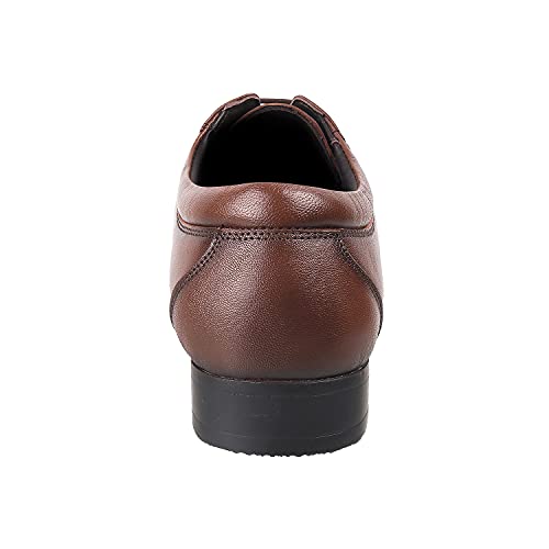 Image of Metro Men's Leather Texture Panel Stylish Lace-up Formal Shoes