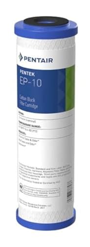Pentair Pentek EP-10 Carbon Water Filter, 10-Inch, Under Sink Carbon Block Replacement Cartridge with Bonded Powdered Activated Carbon (PAC) Filter, 10
