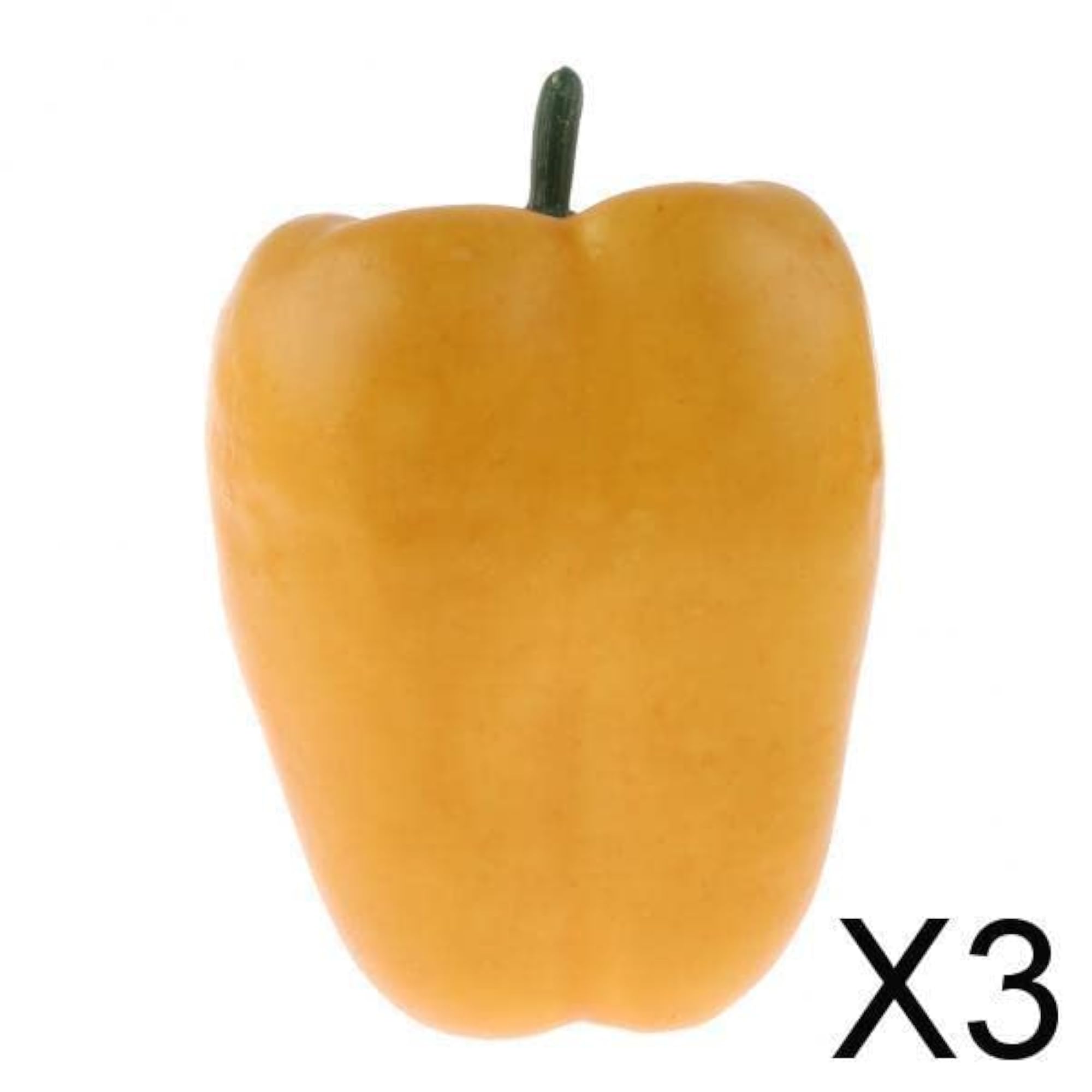 3x Realistic Artificial Plastic Bell Pepper Decorative Vegetables