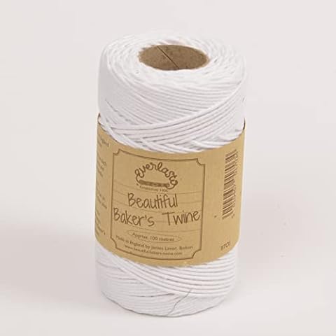 100m - Everlasto 'Solid' Beautiful Baker's Cotton Craft Twine (2mm Approx) (Snow White) Cover