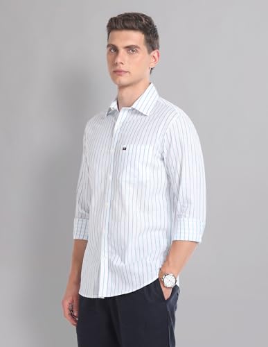 Image of AD by Arvind Vertical Stripe Cotton Summer Shirt
