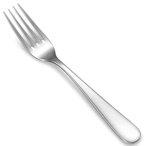 KEAWELL Premium Louise Forks, Set of 4, 18/10 Stainless Steel, Forks Silverware with Round Edge, Exceptional Mirror Finish, Dishwasher Safe (8″ Dinner Fork)