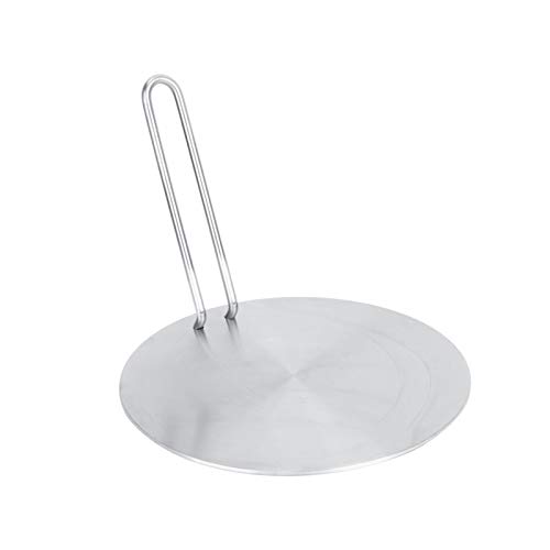 Wärmeverteiler aus Edelstahl, Induktionsdiffusor, mit Edelstahl-Griff-Adapter, Konverter, Gas-, Elektroherd-Platte, 22 cm