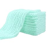 Muslin Burp Cloths for Baby 10 Pack 100% Cotton Baby Washcloths Large 20''X10'' Super Soft and...