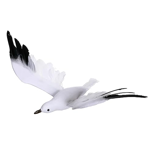YARNOW 3 Piezas Adornos Colgantes De Gaviotas Arte De Jardín De Pájaros Decoración Colgante De Pájaro Falso Náutico Gaviotas Pájaros Pared Escultura De Ave Voladora Boda Conectar Bebé