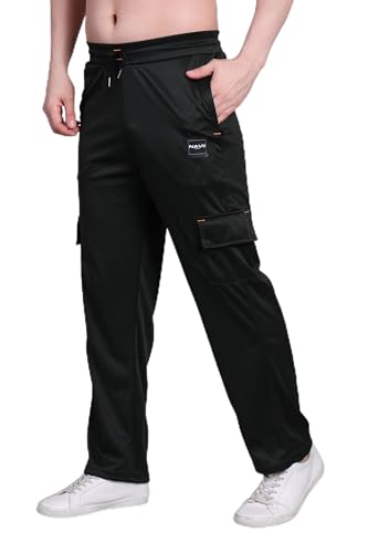 Image of Lycra Blend Cargo Track Pant for Men | Multi Pocket Lycra Stretch Fabric | Comfortable Stylish Joggers for Running Sports Casual Wear | Boys Gym Lower Activewear
