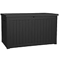 YITAHOME XXL 230 Gallon Large Outdoor Storage Deck Box for Patio Furniture, Outdoor Cushions, Garden Tools and Sports/Pools Equipment, Weather Resistant Resin, Lockable (Black)