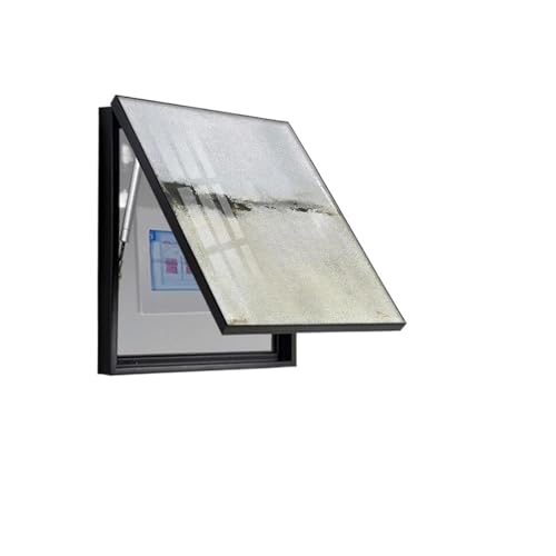 Cache-compteur électrique relevable 40x60cm avec cadre alu noir