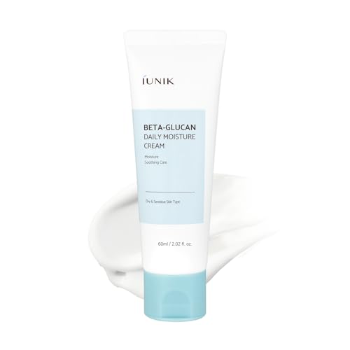 IUNIK Beta-Glucan Daily Moisture Cream Beta-Glucan & Centella Lightweight Vegan Moisturizer for Deep Hydration & Skin Barrier Care Korean Skincare for Dry & Sensitive Skin 60ml / 2.02 fl oz