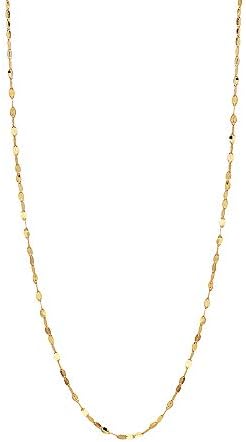 PORI JEWELERS10K Solid Gold 2.0MM Diamond Cut Mirror Chain Necklace or Anklet - Unisex Sizes 10"-30" - Yellow, White, Rose or 3 Tone