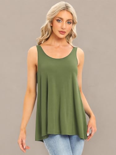 Image of Rosyline Tank Top for Women with Built in Bra Flowy Swing Undershirt Tank Tops S-4XL