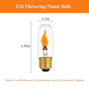 Flame Light Bulbs E26 Standard Base LED Flickering Light Bulbs Realistic Flame Effect Bulb for Halloween Christmas Decoration 6 Pack