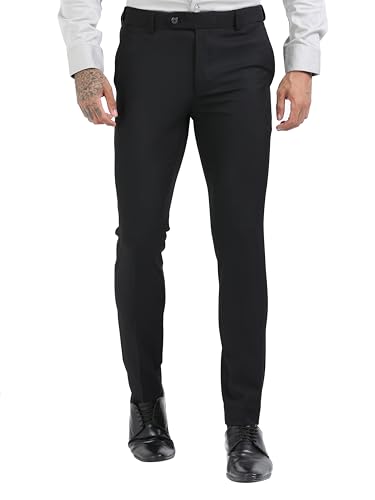 Image of Mc Henry Men's Techno Flex 2inch-Waist Expandable Wrinkle Free Slim Fit 4 Way Lycra for Elite and Luxurious Formal /Casual Trousers