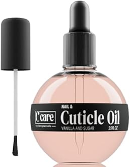 C CARE Vanilla & Sugar Cuticle Oil For Nails - Repairs Cuticles Overnight - Moisturizes and Strengthens Nails and Cuticles - Dropper & Brush included - 2.5oz