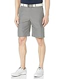 Louis Raphael Men's Flat Front Plaid Short, Medium Grey, 36