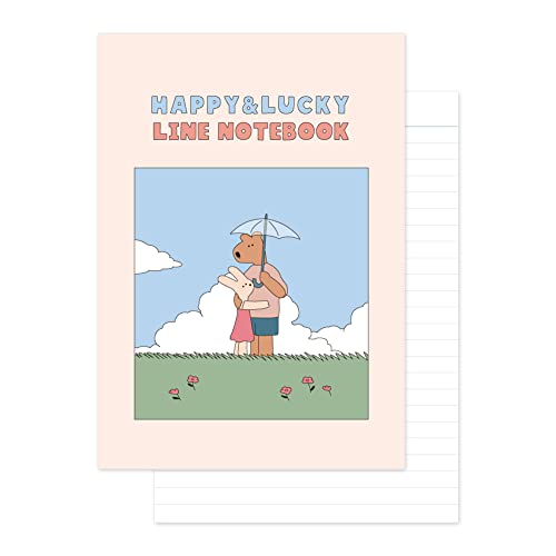 ���m���C�N �n�b�s�[�A���h���b�L�[ A5 ���{ ���C���m�[�g,���b�L�[�f�[ - Happy and Lucky Binding Notebook, Lucky day �A�n�[�h�J�o�[�A�A�J�f�~�b�N�A128pages�A�o�C���f�B���O