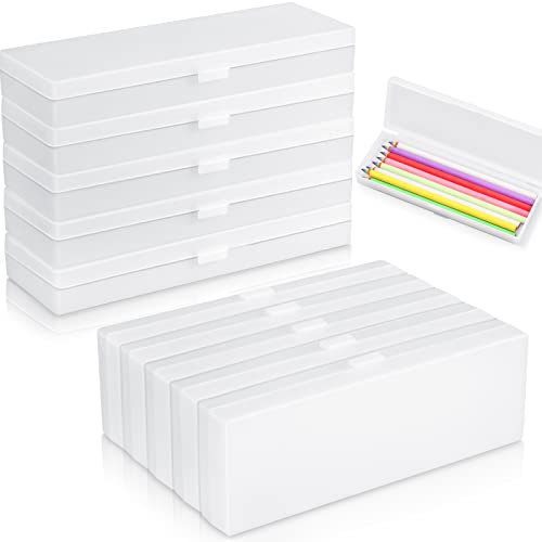 Image of Yexiya 30 Pack Pencil Box Clear Plastic Pencil Case Bulk 7.2 x 2.4 x 0.9 Inches Pen Storage with Hinged Lid Stackable for Pens Crayons School Office Supplies Organization