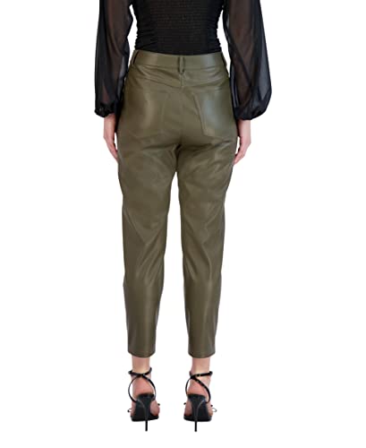 BCBGeneration Women's Faux Leather Pant Straight Leg Belt Loop Pocket Trouser3