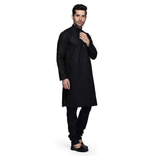 Image of Royal Kurta Men's Cotton Lucknowi Chikan Kurta Pyjama Set ()