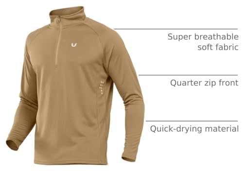Image of NORTHYARD Men's Quarter Zip Pullover Athletic Running Shirt Long Sleeve | 1 /4 Zip Top, Quick Dry Lightweight, Moisture Wicking Breathable, Reflective Strips, Performance Workout Gym, Hiking Sports