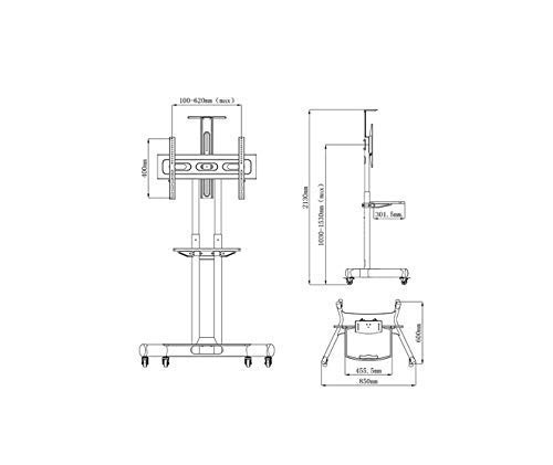 Soporte universal móvil para TV de 32 a 65 pulgadas miniatura 4