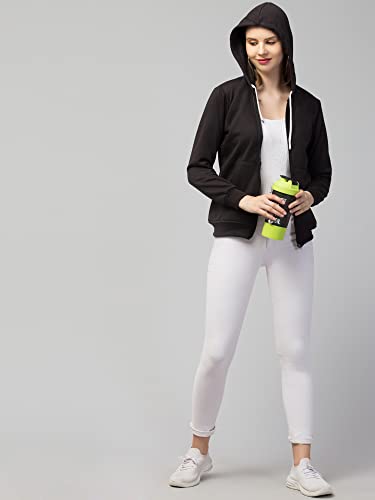 Image of Women's Solid Casual Zipper Cotton Relaxed Fit Sweatshirt for Winter