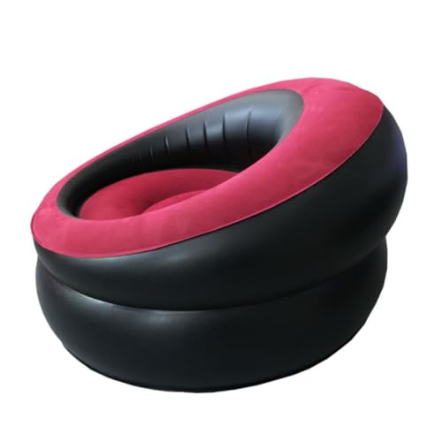 Gadpiparty Sofá Silla Inflable Portátil 80x80x52 Cm De PVC Plegable Rojo Terciopelo para Exteriores Parques y Picnic, Asiento Cómodo para Niños y Adultos, Puff Ligero y Portátil