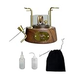 SIGOUE アウトドアアルコ一ルスト一プセット バ一ナ一 無垢材＋金属 小型 強力 耐風 バーナー 軽量 コンパクト お湯を沸かし、コーヒーを沸かす 防災グッズ 収納袋付き 普段使い 登山 キャンプ