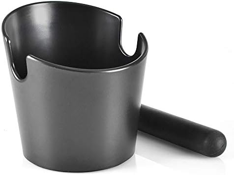 CAFEMASY Coffee Knock Box Espresso Knock-Box ABS Coffee Grind Knock Box for Barista Espresso Dump Bin with Detachable Knock Bar(Black)
