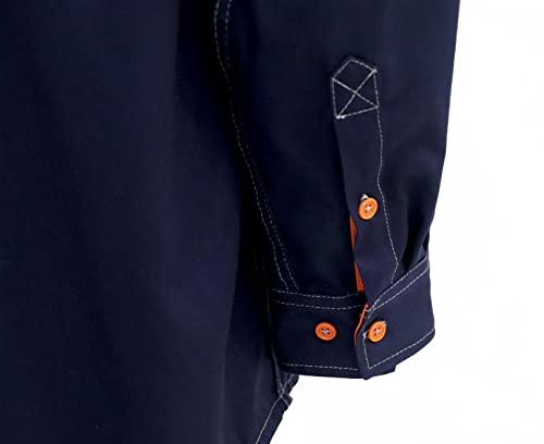 BOCOMAL FR Shirts for Men Flame Resistant Light Weight NFPA2112 Fire Retardant Welding Shirt Water & Oil Repellent Finish