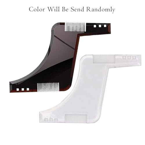 Image of Prime Beard Shaping & Styling Template Comb - Hair Lineup Tool - Beard Stencil Guide - Perfect Line Up & Edging - Men & Boys - Transparent - Plastic