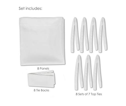 Royale Home Canopy Bed Panels With Top Ties And Tie Backs, White Sheer For All Bed Sizes. #TOP3