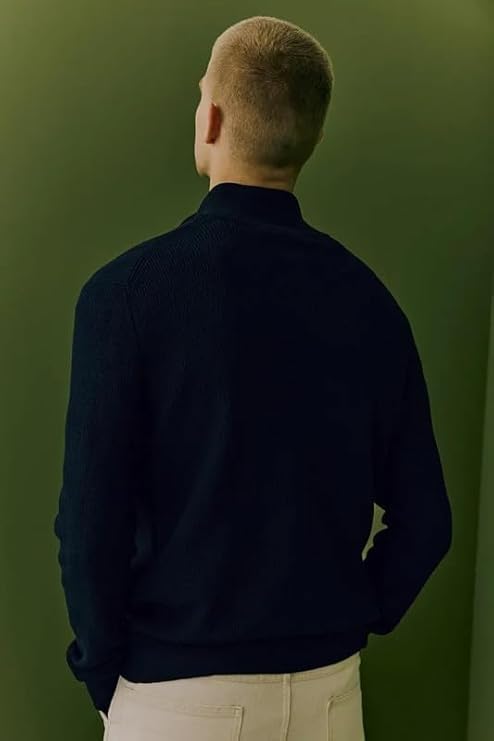 Image of Solid Half Zipper Long Sleeve Winter Wear Pull On Sweatshirt for Mens