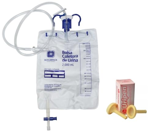 Kit Coletor de Urina com Uripen - 6 Coletores Sistema Fechado 2L Descarpack + 6 Uripen Masculino Biomed