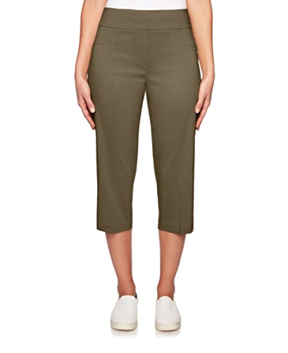 Ruby Rd. Womens Womens Petite Mid-Rise Pull-on Straight Solar Millennium Tech Capri3