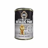 PNJB Bright Silver Metallic Paint, Interior & Exterior, Ideal On Metal, Quick Drying, Wood And Concrete, Protective Coating, Longlasting, 300ml (1PCS)