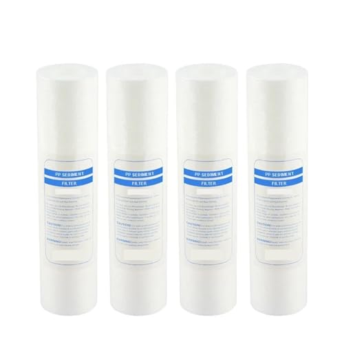 Purificador de agua de 10 pulgadas, 4 unidades, cartucho de filtro de sedimentos de 1 micrón, filtro de algodón PP, sistema de filtración de agua. Con función de filtración de alta eficiencia