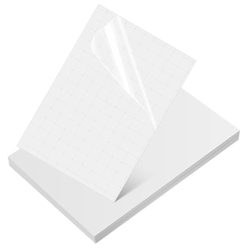 VINTORKY Láminas Laminadas Autoadhesivas para Fotos A6 6 Pulgadas, Película de Laminación Fría Brillante, 50 Hojas Pvc Resistente al Agua para Bricolaje y Protección de Documentos