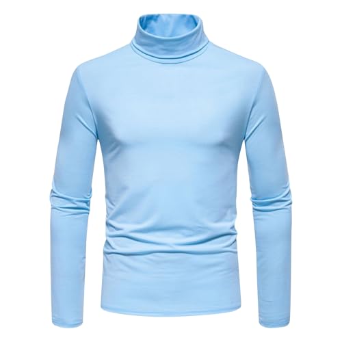 Men's Slim Fit Turtleneck Shirts Casual Fall Winter Long Sleeve Pullover Lightweight Basic Stretch Comfy Blouse Tops
