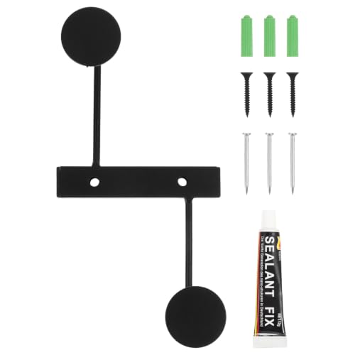 Perchero de pared vertical de hierro con 2 ganchos resistentes para abrigos 2