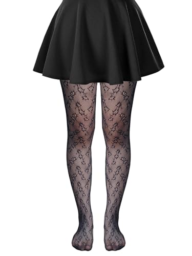 Image of VINICUNCA Women's Fishnet Stockings Lace Patterned Tights High Waist Pantyhose