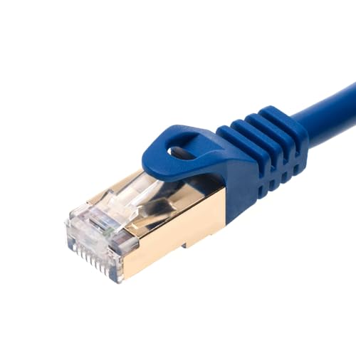 Image of 30FT S /FTP CAT 7 Gold Plated Shielded Ethernet RJ45 Copper Cable 10 Gigabit Ethernet Network Patch Cord CAT7 (30ft, Blue)