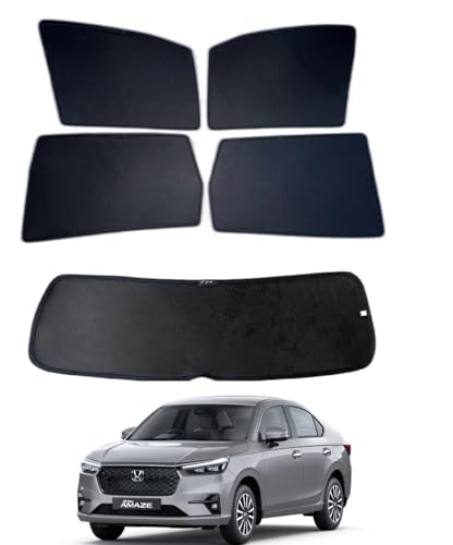 Image of Jeet Enterprises Premium Car Sunshade Fix Type Non-Magnetic Curtain with Rear Dicky Curtain Set of 5pc for New Honda Amaze 2025