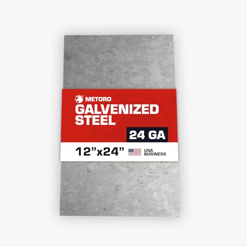 24 Gauge G90 Galvanized Sheet Metal – Rust-Resistant, Durable Steel Sheet for HVAC, Roofing, and DIY Projects (1, 12' x 8')