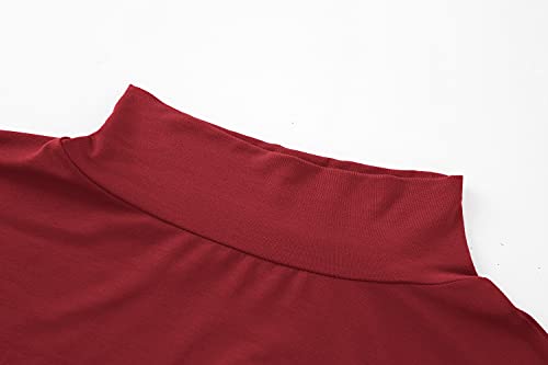 Image of Kindcall Lightweight Mock Turtleneck Crop Tops Long Sleeve Casual Base Layer for Women
