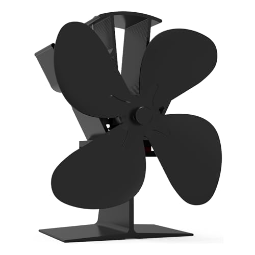 kisidus Ventilateur Cheminée de Poêle à Bois Silencieux avec 4 Pales, Stove Fan Chaleur...