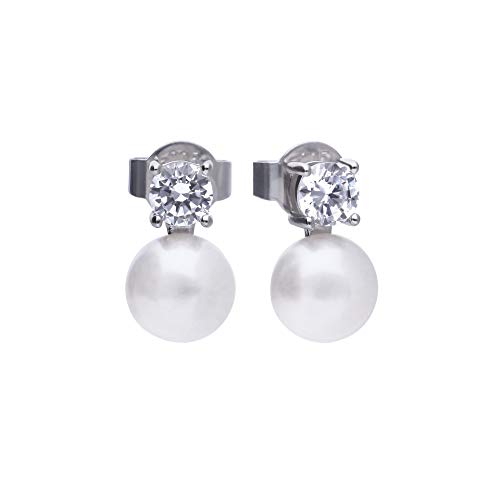 Preisvergleich Produktbild Frauen-silberne Ohrringe 6216881111 Diamonfire Zirkone und Perle
