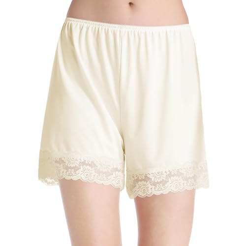 Image of MANCYFIT Pettipants for Women Half Slip Culotte Shorts Split Skirt Lace Snip 4 inch Inseam